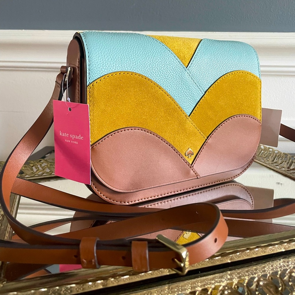 Kate Spade Nadine Patchwork Medium Flap Bag- New with Tags - Picture 2 of 9